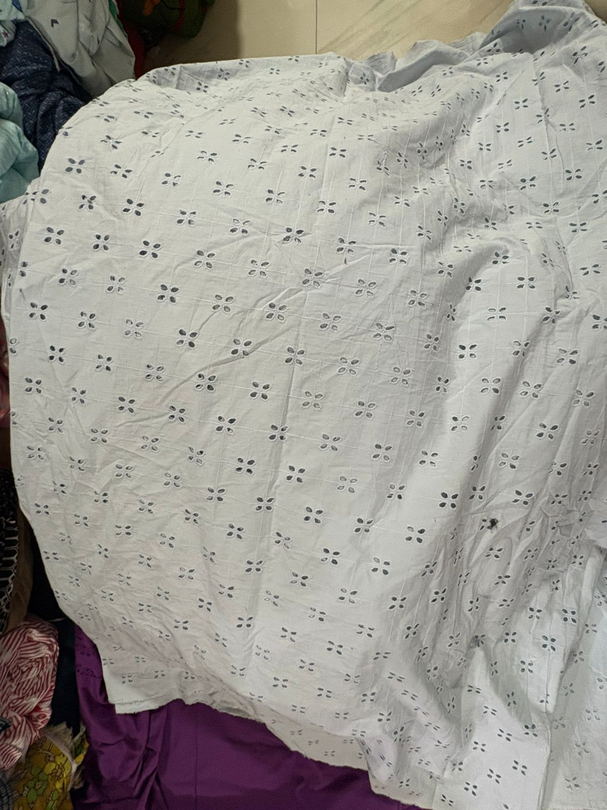 Buy Cotton Hakoba Square Four Flower Fabric