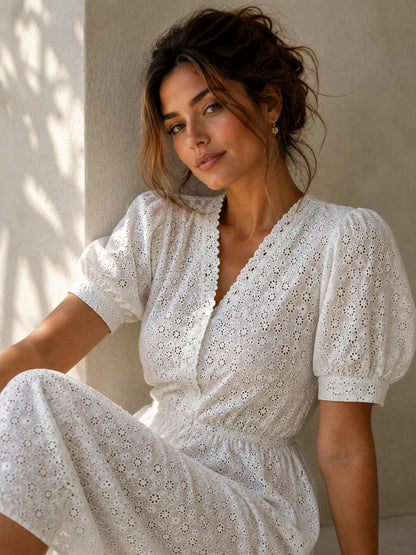 Buy Linen White Hakoba Heavy Flowery Fabric