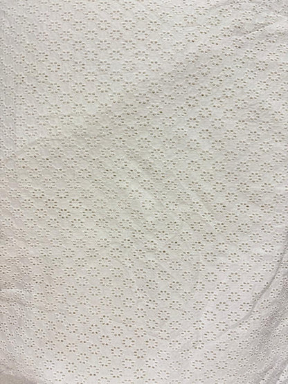 Buy Linen White Hakoba Heavy Flowery Fabric