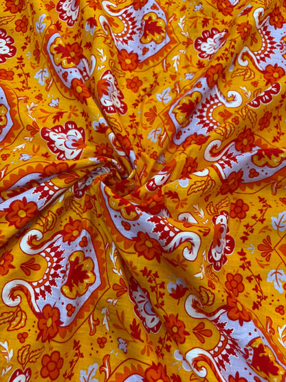 Buy Cotton Slub Printed Fabric