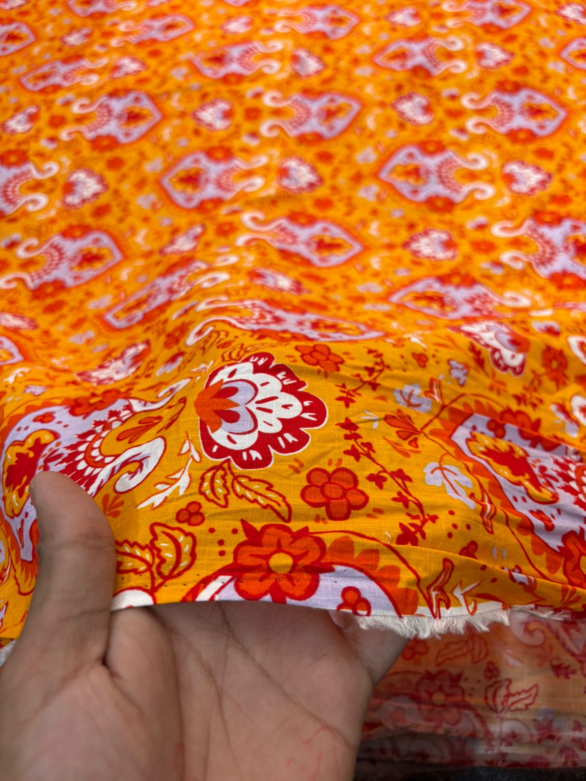 Buy Cotton Slub Printed Fabric